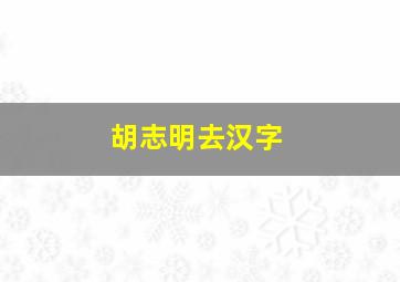 胡志明去汉字