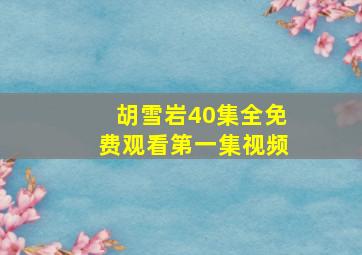 胡雪岩40集全免费观看第一集视频