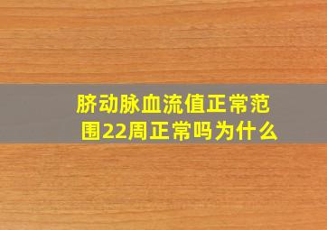 脐动脉血流值正常范围22周正常吗为什么