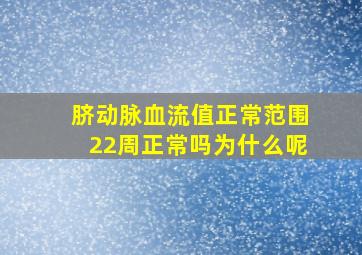 脐动脉血流值正常范围22周正常吗为什么呢