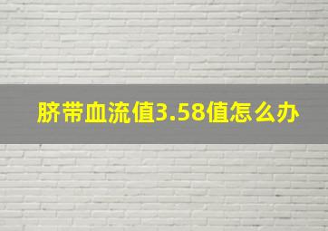 脐带血流值3.58值怎么办