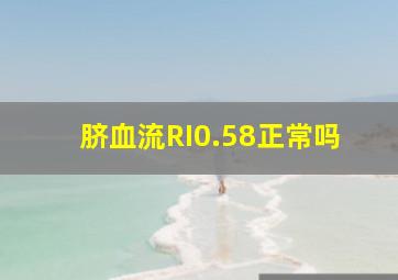 脐血流RI0.58正常吗