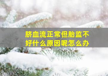 脐血流正常但胎监不好什么原因呢怎么办