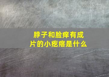 脖子和脸痒有成片的小疙瘩是什么