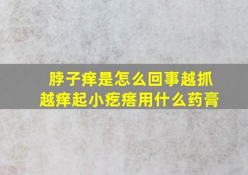 脖子痒是怎么回事越抓越痒起小疙瘩用什么药膏