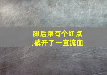 脚后跟有个红点,戳开了一直流血