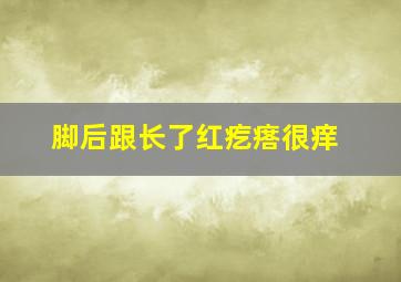 脚后跟长了红疙瘩很痒