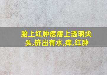 脸上红肿疙瘩上透明尖头,挤出有水,痒,红肿