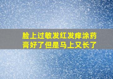 脸上过敏发红发痒涂药膏好了但是马上又长了