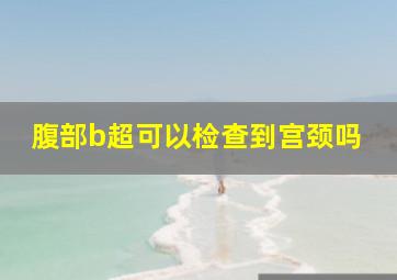 腹部b超可以检查到宫颈吗