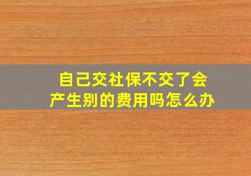 自己交社保不交了会产生别的费用吗怎么办