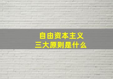 自由资本主义三大原则是什么