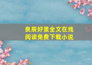 良辰好景全文在线阅读免费下载小说