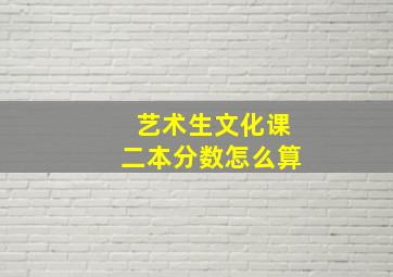 艺术生文化课二本分数怎么算