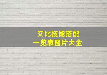 艾比技能搭配一览表图片大全