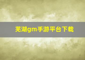 芜湖gm手游平台下载