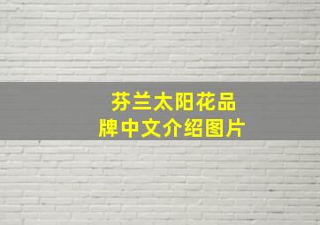 芬兰太阳花品牌中文介绍图片