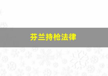 芬兰持枪法律