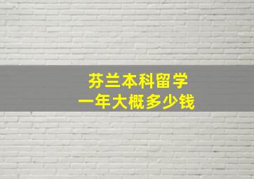 芬兰本科留学一年大概多少钱