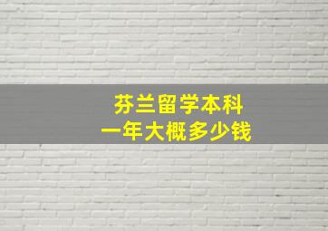 芬兰留学本科一年大概多少钱