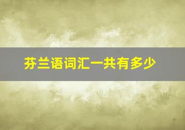 芬兰语词汇一共有多少