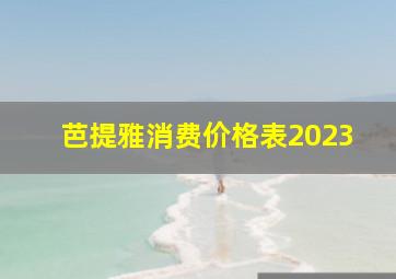 芭提雅消费价格表2023