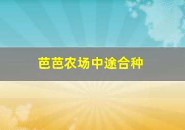 芭芭农场中途合种