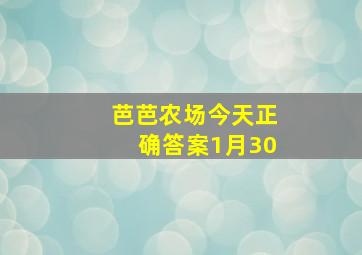 芭芭农场今天正确答案1月30