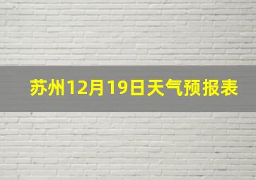 苏州12月19日天气预报表