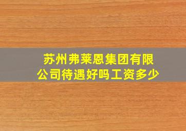 苏州弗莱恩集团有限公司待遇好吗工资多少