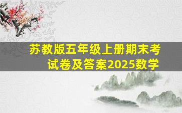 苏教版五年级上册期末考试卷及答案2025数学