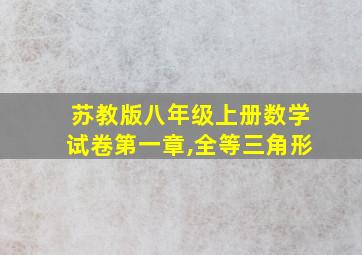 苏教版八年级上册数学试卷第一章,全等三角形