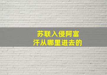 苏联入侵阿富汗从哪里进去的