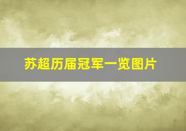 苏超历届冠军一览图片