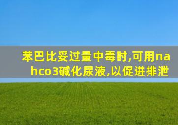 苯巴比妥过量中毒时,可用nahco3碱化尿液,以促进排泄