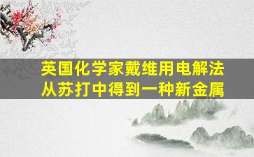 英国化学家戴维用电解法从苏打中得到一种新金属