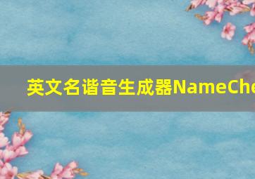 英文名谐音生成器NameChef