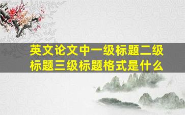 英文论文中一级标题二级标题三级标题格式是什么