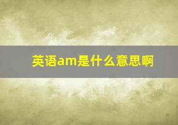 英语am是什么意思啊