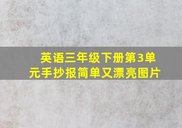 英语三年级下册第3单元手抄报简单又漂亮图片