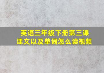 英语三年级下册第三课课文以及单词怎么读视频