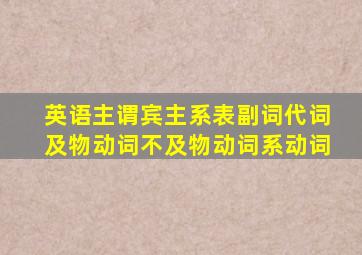 英语主谓宾主系表副词代词及物动词不及物动词系动词