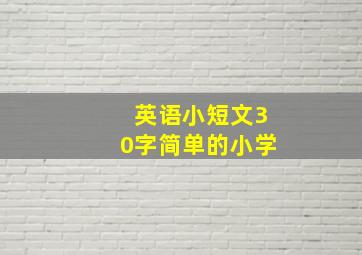 英语小短文30字简单的小学