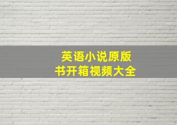 英语小说原版书开箱视频大全