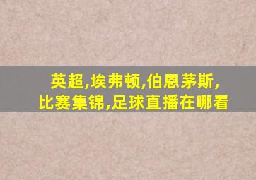 英超,埃弗顿,伯恩茅斯,比赛集锦,足球直播在哪看