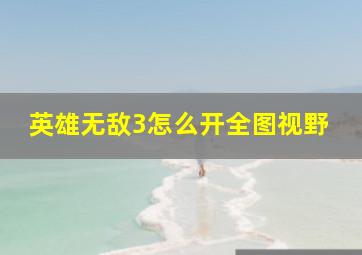 英雄无敌3怎么开全图视野