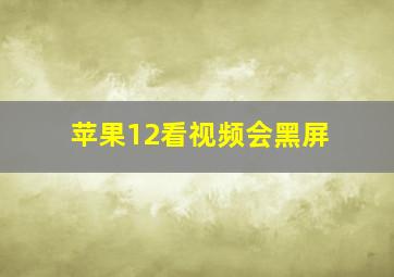 苹果12看视频会黑屏