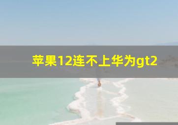 苹果12连不上华为gt2