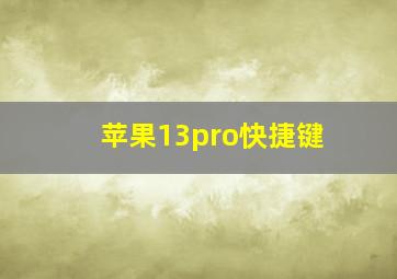 苹果13pro快捷键