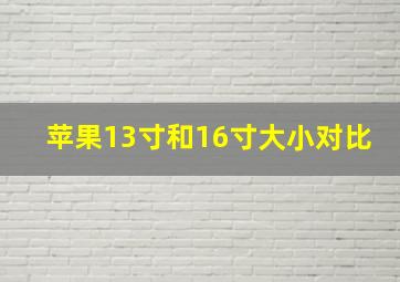 苹果13寸和16寸大小对比